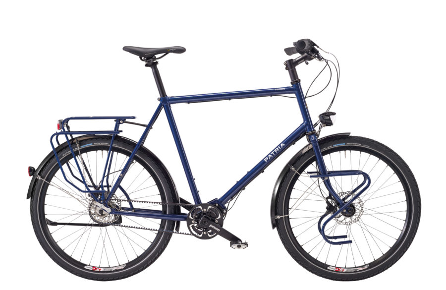 Argos, Pinion, Diamant, kobalt, Sonderausstattung: Gates Carbon Drive, Scheibenbremse Magura MT4, Tubus Logo und Tara in Rahmenfarbe, Lichtanlage SON und Luxos U